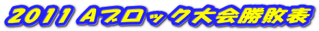 2011 Aブロック大会勝敗表